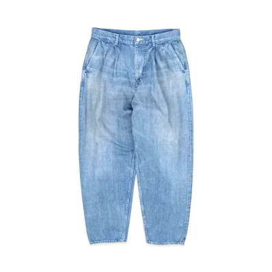 Graphpaper Selvage Denim Two Tuck Tapered Pants "Light Fade"