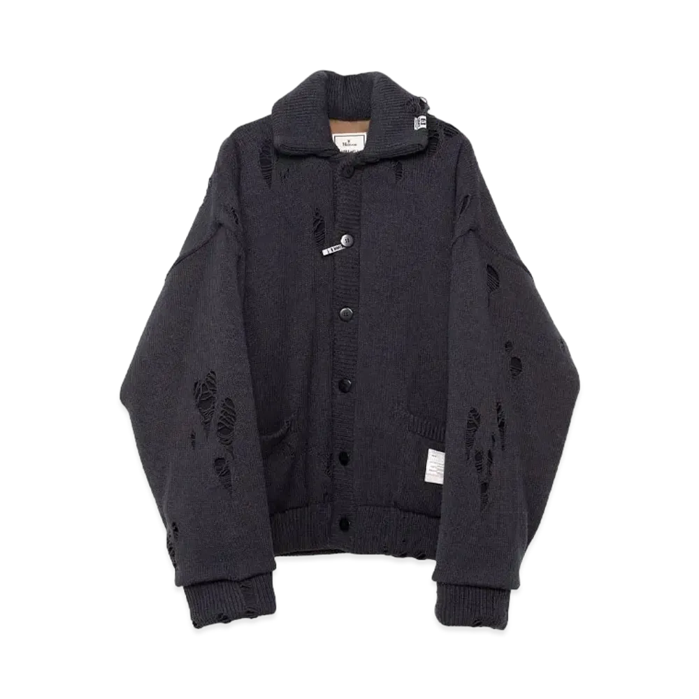 Maison MIHARA YASUHIRO Padded Knit Cardigan "Black"