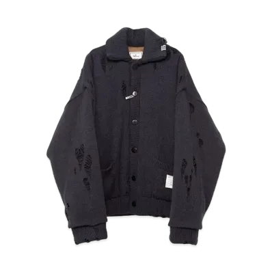 Maison MIHARA YASUHIRO Padded Knit Cardigan "Black"