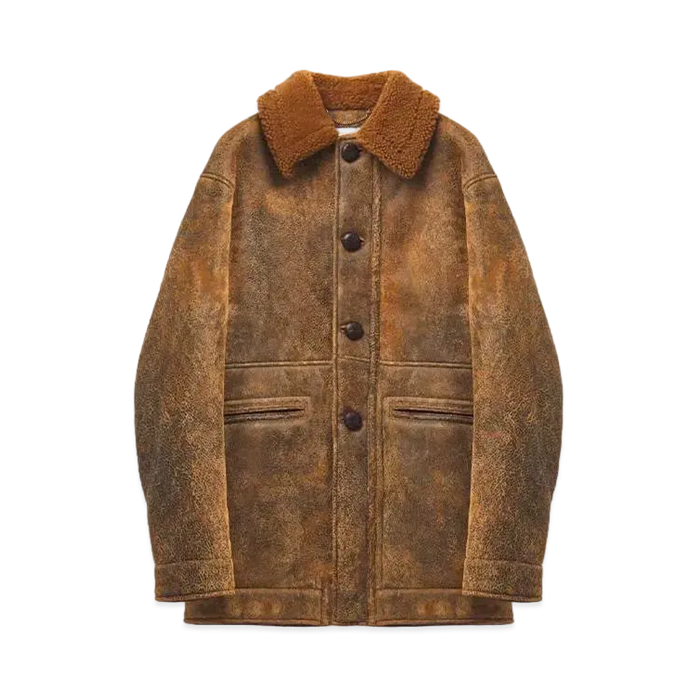 Alexander McQUEEN Shearling Peacoat "Brown"
