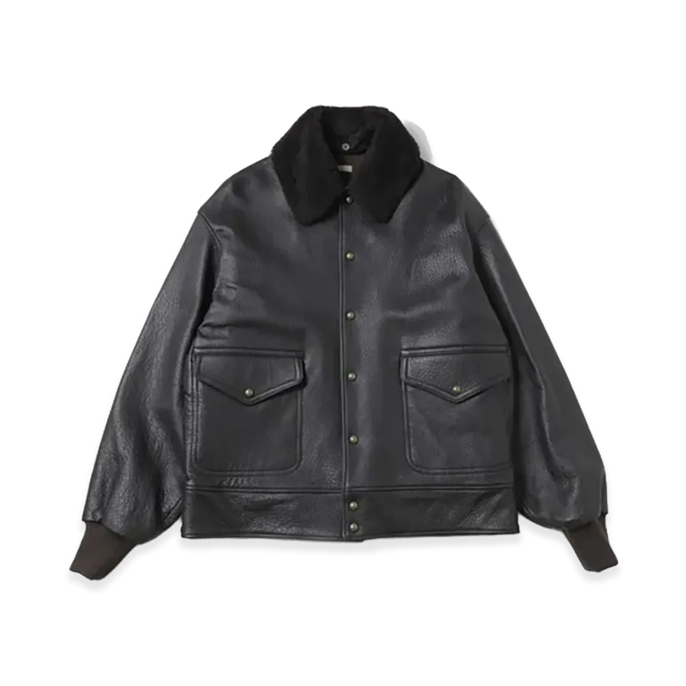A.PRESSE Leather A-1 Flight Jacket "Black"