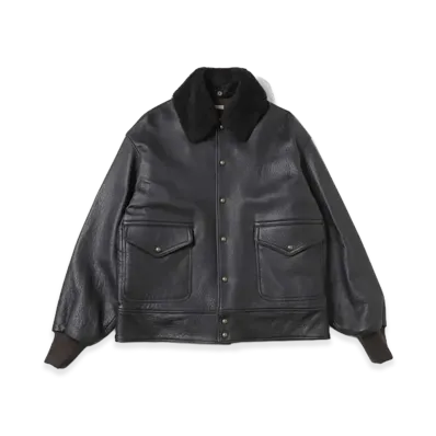 A.PRESSE Leather A-1 Flight Jacket "Black"