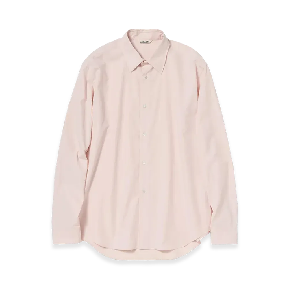 AURALEE Washed Finx Weather Chambray Shirt "Pink Beige"