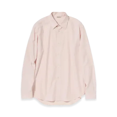 AURALEE Washed Finx Weather Chambray Shirt "Pink Beige"
