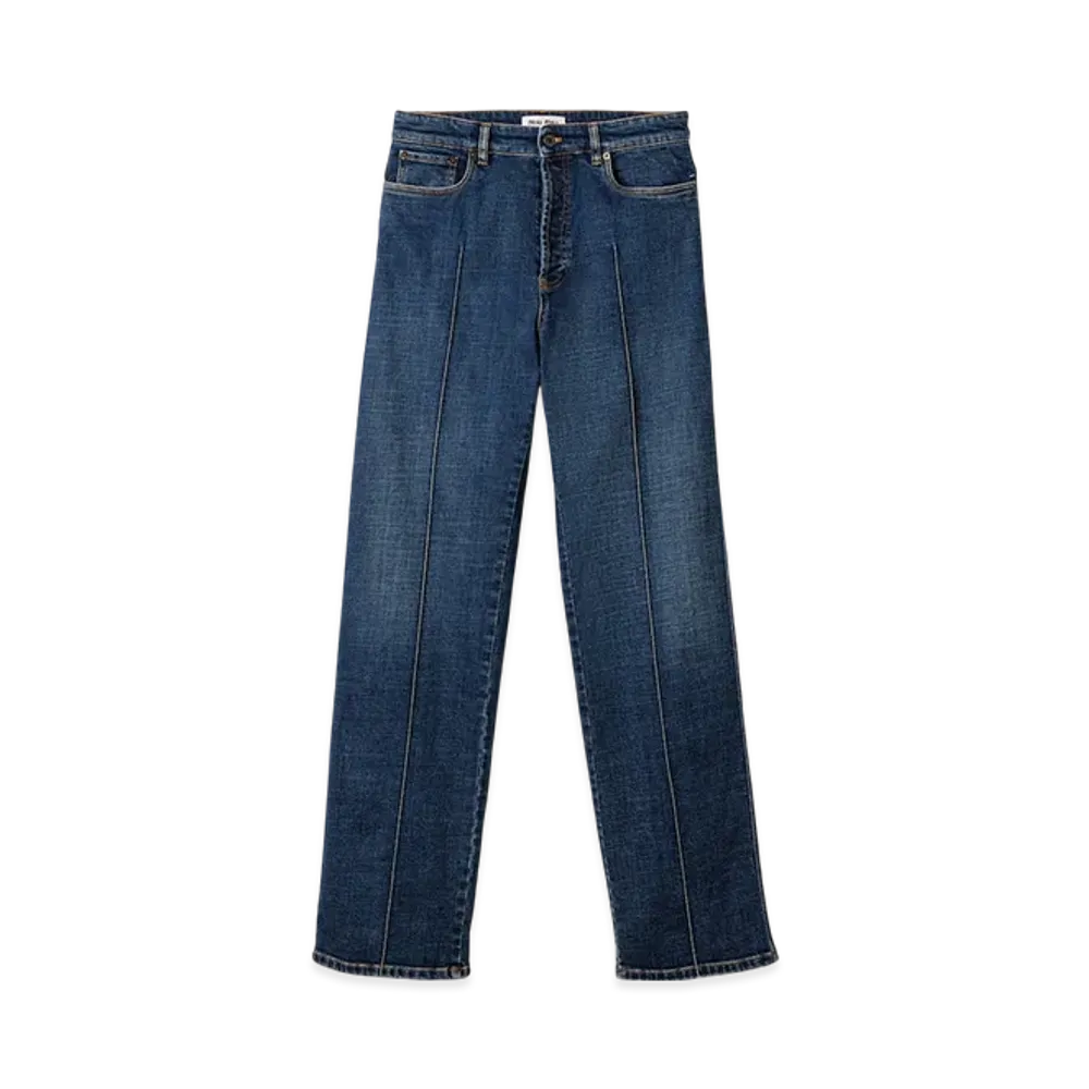 MIU MIU Women's Stretch Denim Pants "Blue"