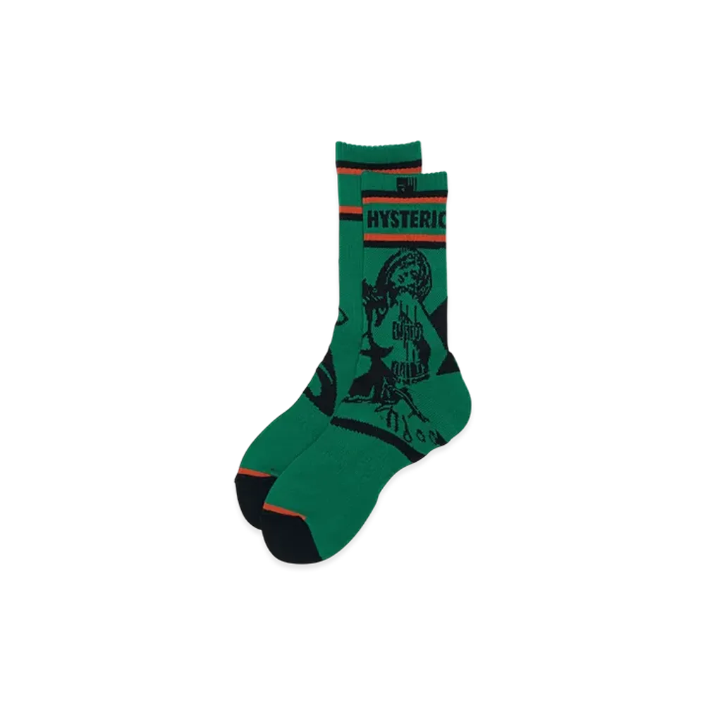 HYSTERIC GLAMOUR Guitar Girl Skater Socks "Green"