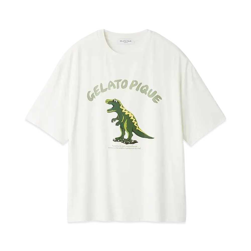 GELATO PIQUE Homme One Point Dinosaur T-Shirt "Dark Gray"