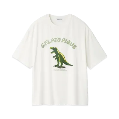 GELATO PIQUE Homme One Point Dinosaur T-Shirt "Dark Gray"