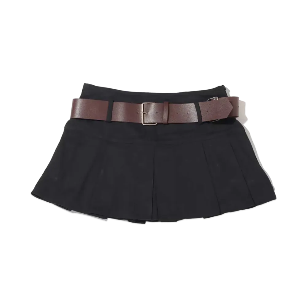 atmos pink Belted Pleated Mini Skirt "Black"
