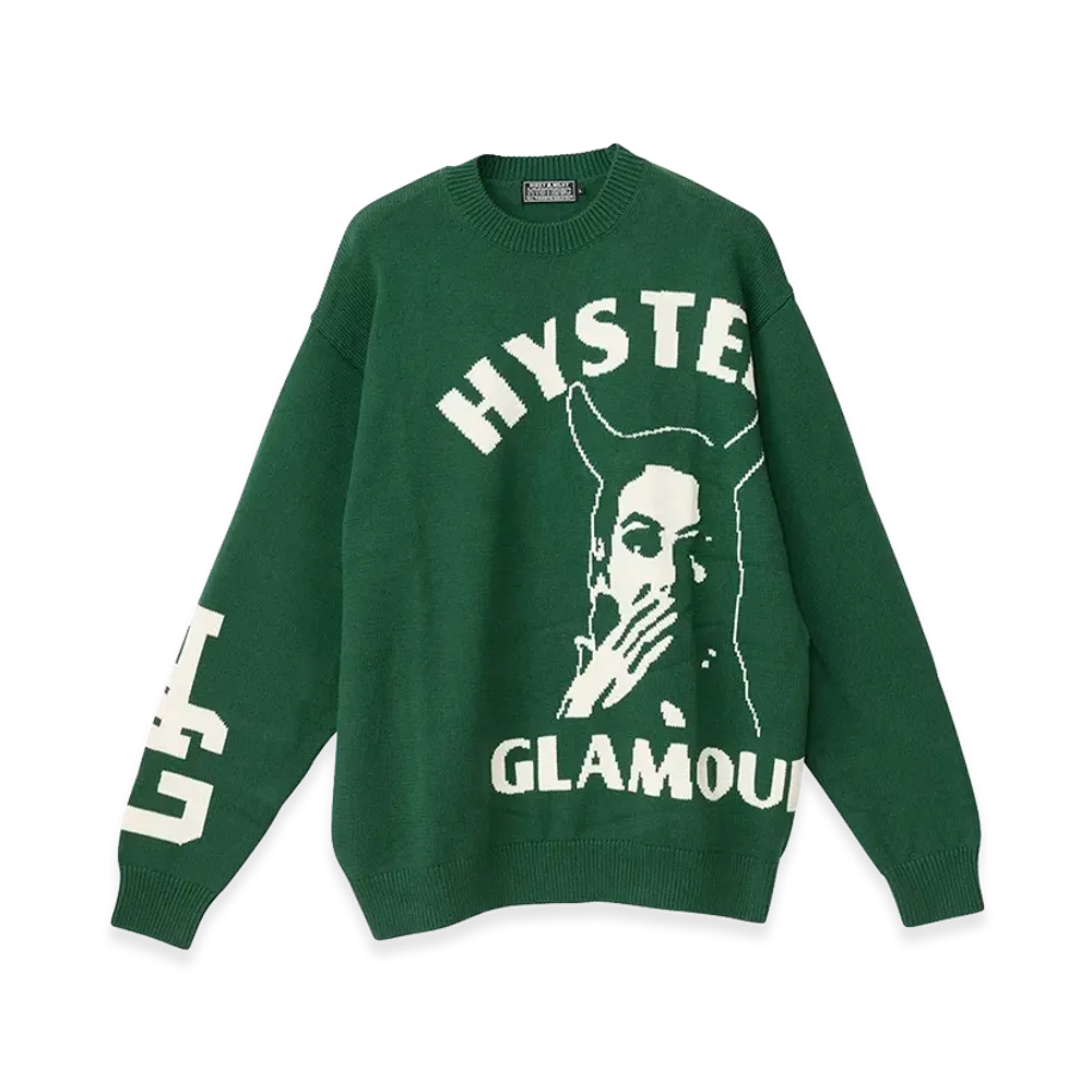 HYSTERIC GLAMOUR Speak No Evil Knit Sweater "Green"