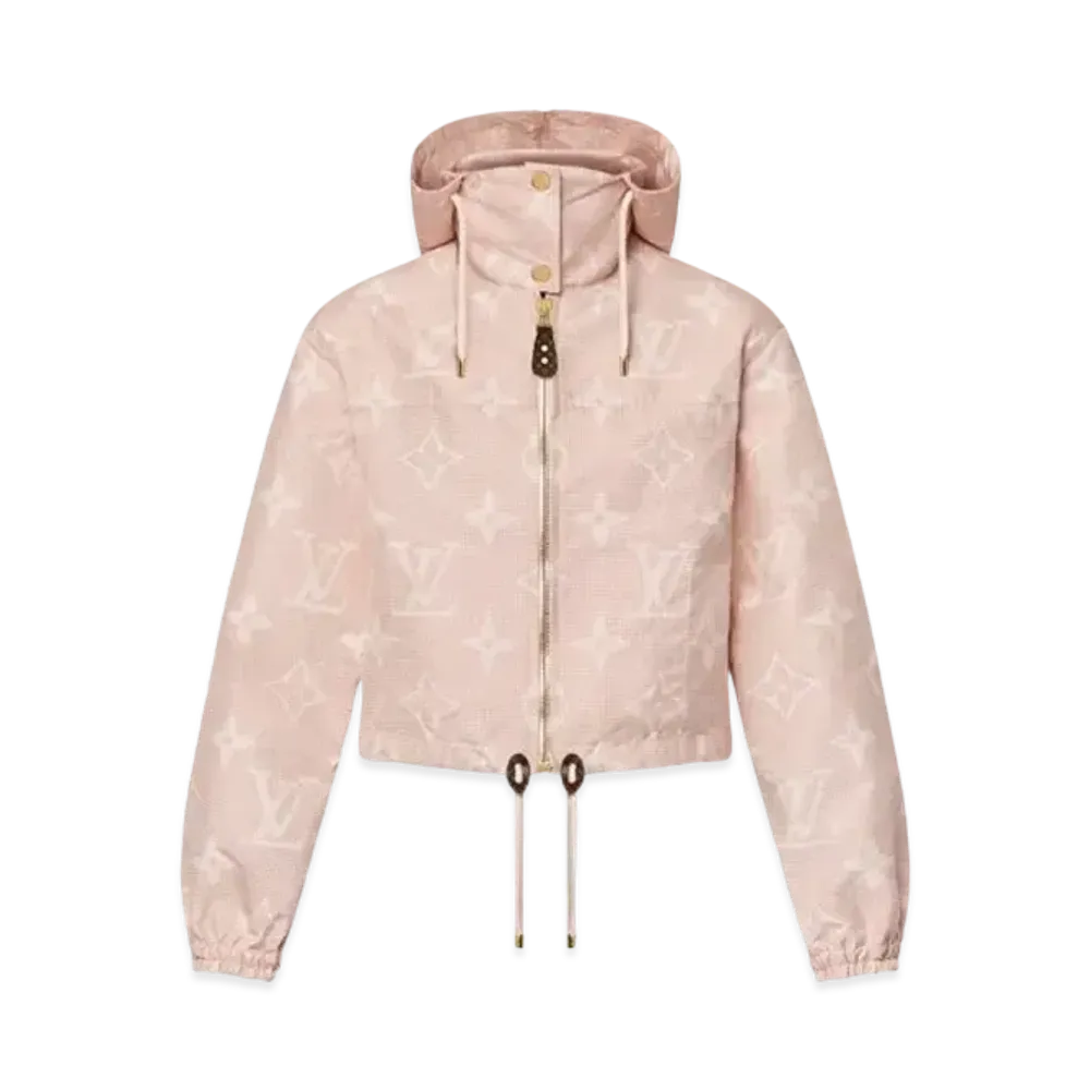 Louis Vuitton Inverted Mahina Monogram Hooded Jacket "Champagne Beige"