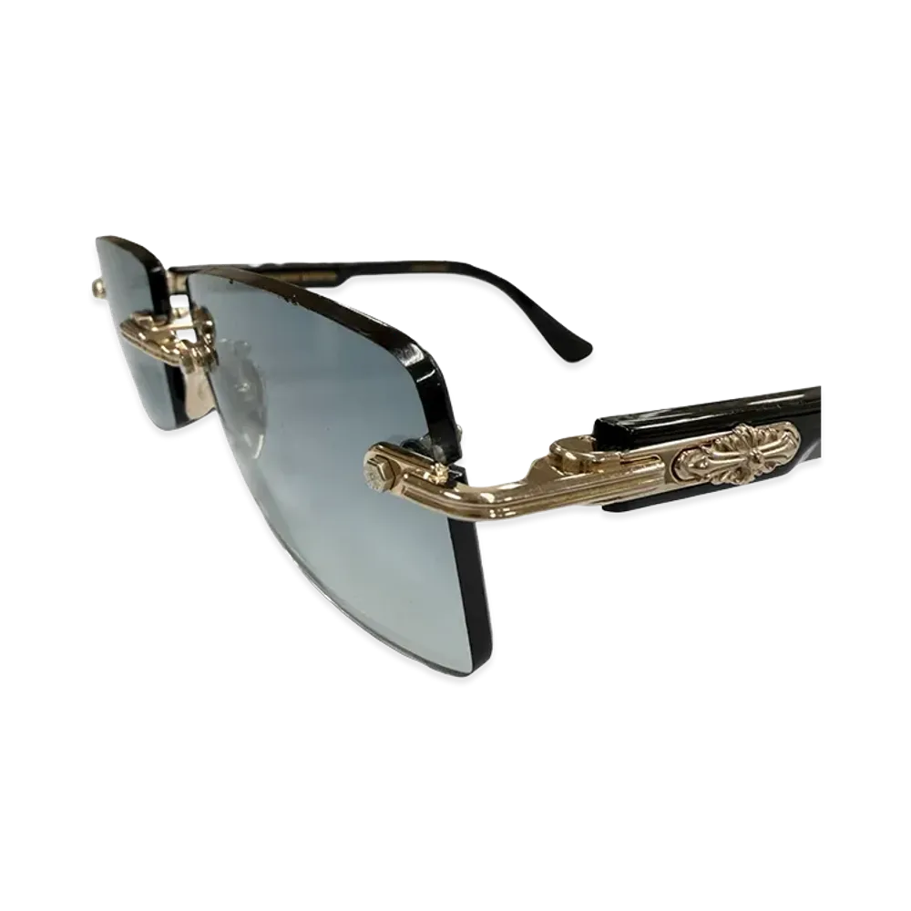Chrome Hearts DEEP II Rimless Sunglasses "Black/Gold"