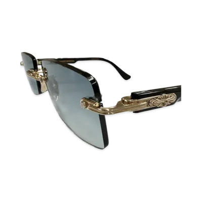 Chrome Hearts DEEP II Rimless Sunglasses "Black/Gold"