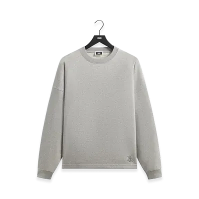 Kith Sueded French Terry Long Sleeve Lawson Tee "Mid Heather Grey"