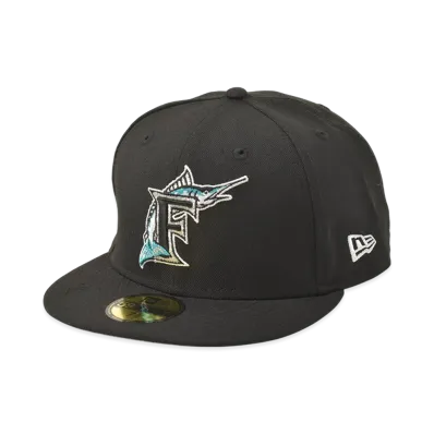 NEW ERA MLB Cooperstown Wool Fitted 59Fifty Collection Florida Marlins "Black"