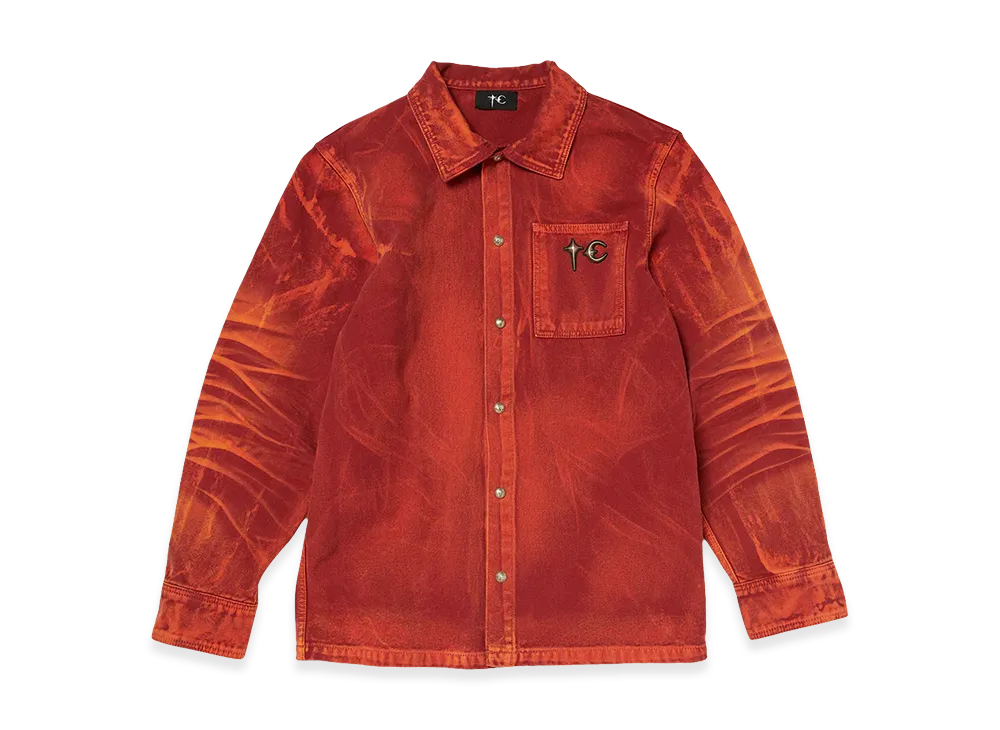THUG CLUB TC Two Tone Washed Shirt "Red"