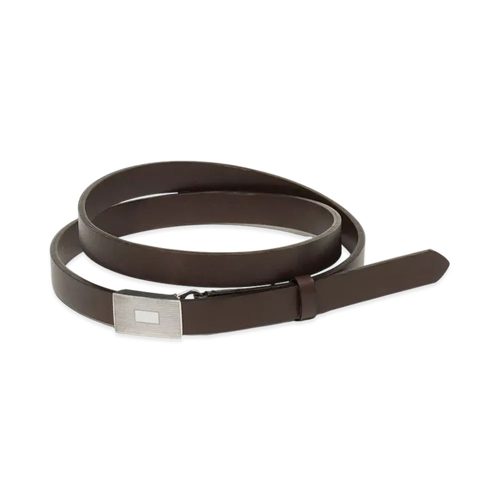 AURALEE Women's Slide Buckle Belt "Brown"