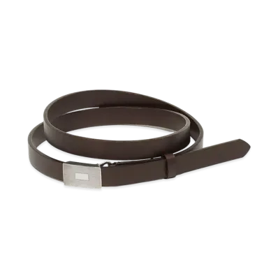 AURALEE Women's Slide Buckle Belt "Brown"