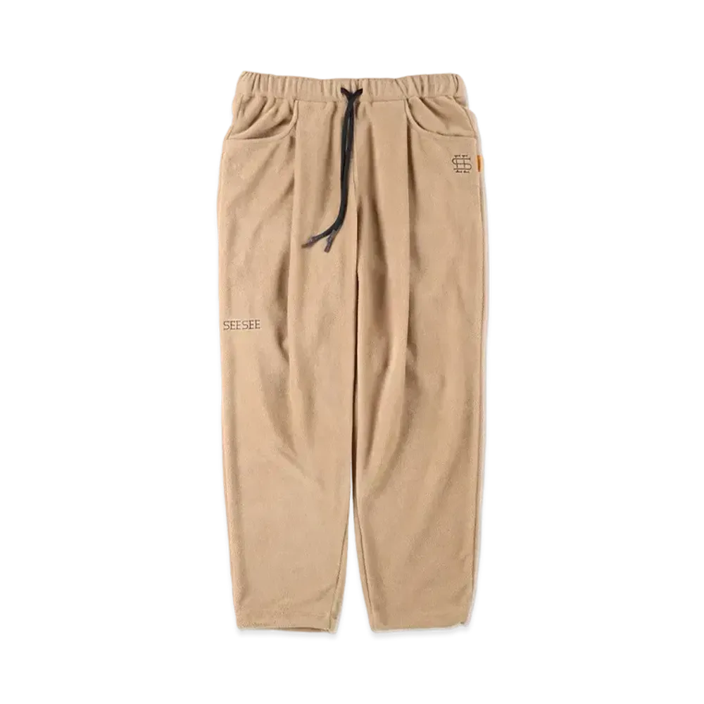 SEE SEE Wide Tapered Easy Fleece Pants "Brown Beige"