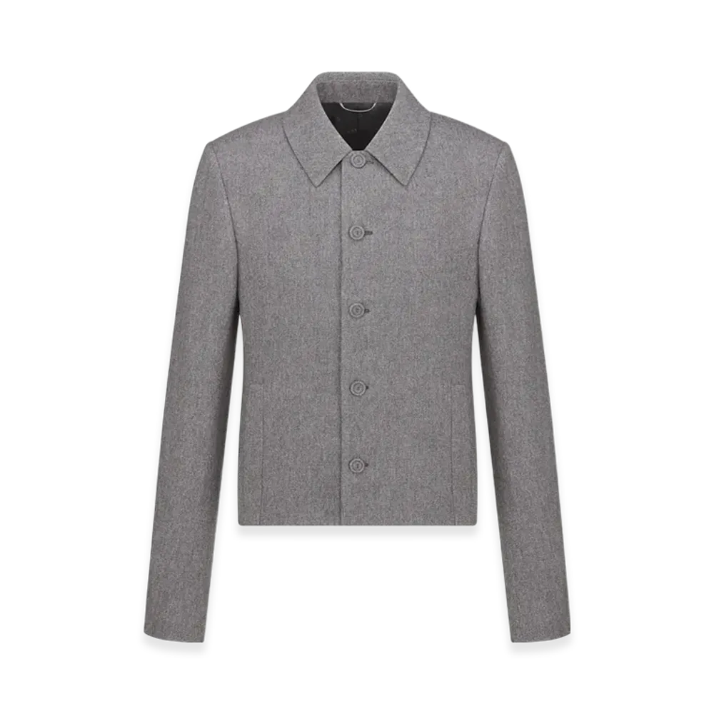 Dior Felted Cashmere and Virgin Wool Cropped Jacket "Gray"