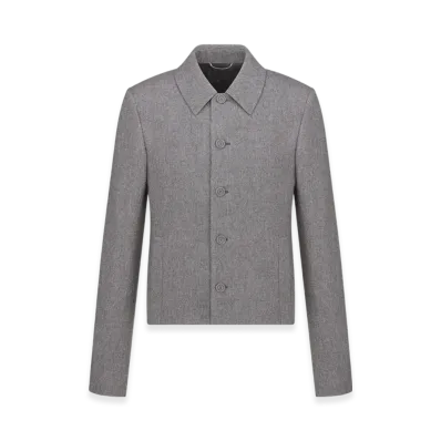 Dior Felted Cashmere and Virgin Wool Cropped Jacket "Gray"