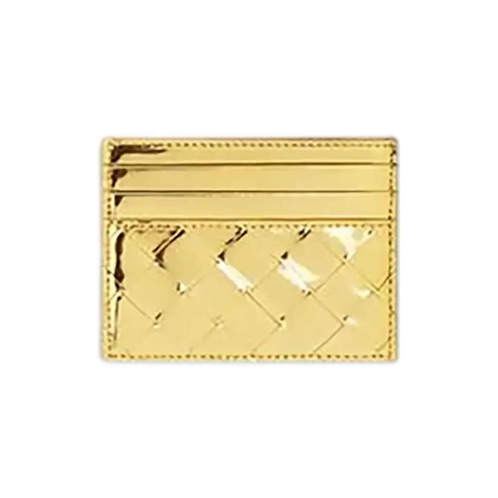 Bottega Veneta Intrecciato Credit Card Case "Gold"