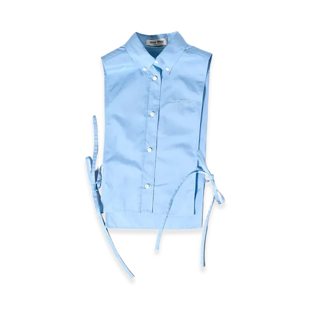 MIU MIU Women's Sleeveless Shirt with Open Sides "Lightblue"