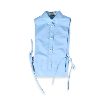 MIU MIU Women's Sleeveless Shirt with Open Sides "Lightblue"
