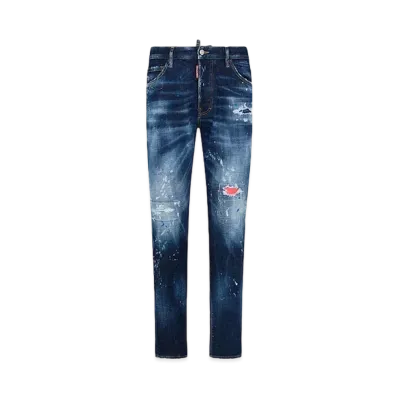 Dsquared2 Dark Neon Splash Wash Cool Guy Jeans "Navy"