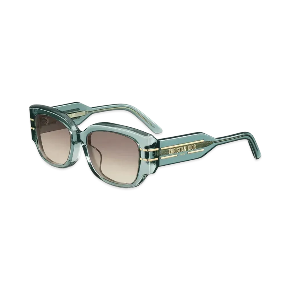 Dior DiorSignature S13F Rectangular Sunglasses "Transparent Sea Green"