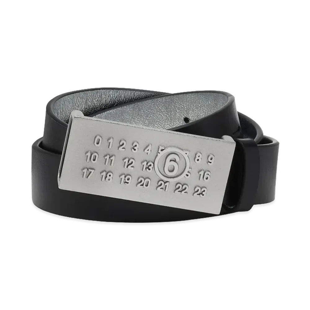 MM6 Maison Margiela Women's Belt "Black/Metallic"