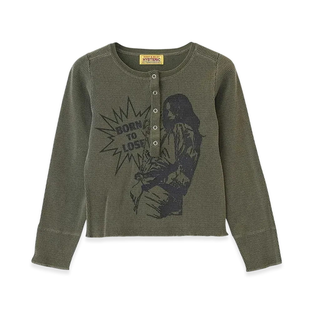 HYSTERIC GLAMOUR Born To Lose Pullover "Khaki"