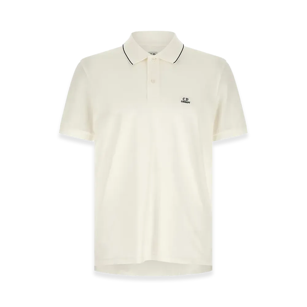 C.P. Company Logo Patch Polo Shirt "White"