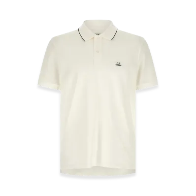 C.P. Company Logo Patch Polo Shirt "White"
