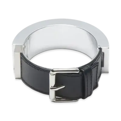 Acne Studios Leather Cuff Bracelet "Silver/Black"