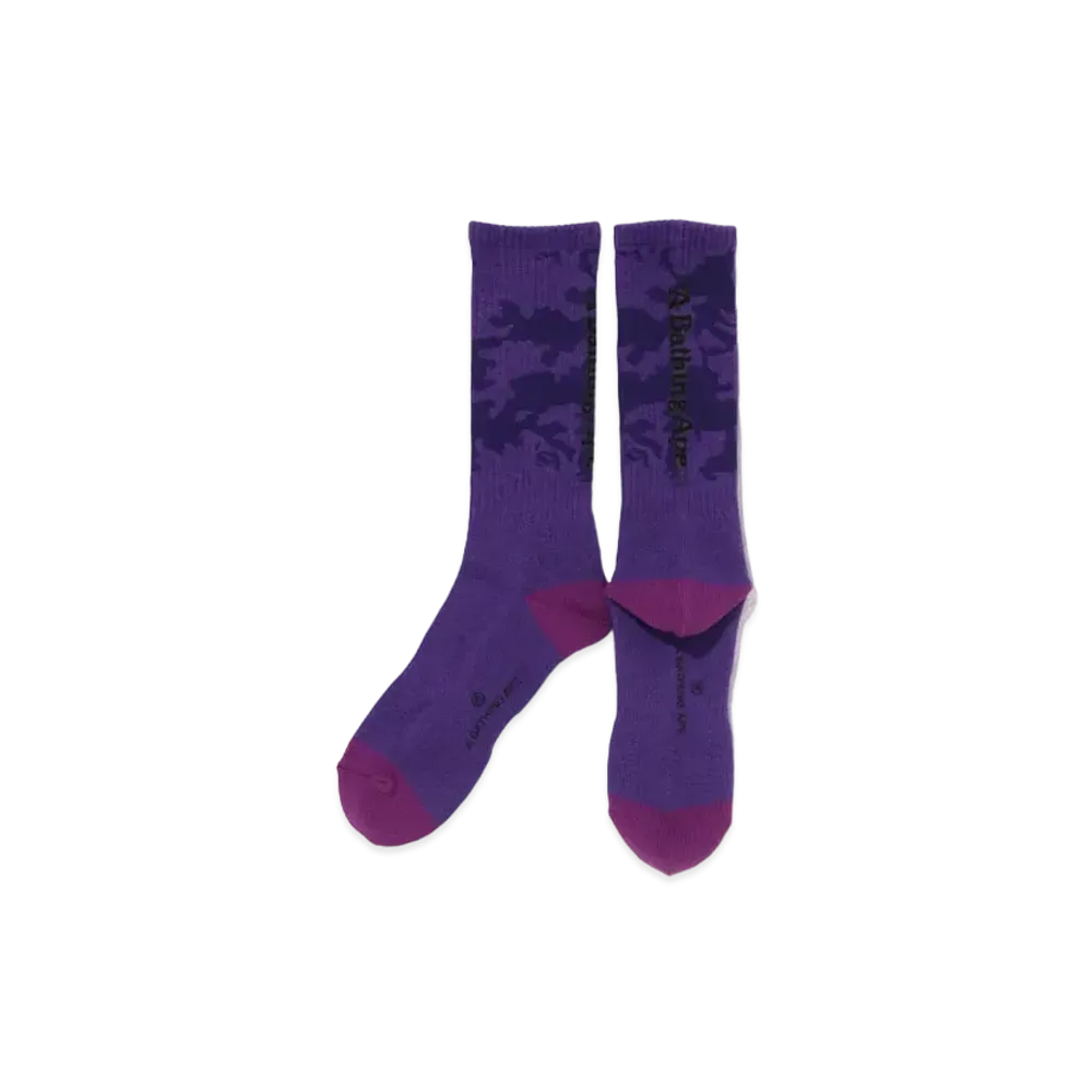 A BATHING APE Woodland Camo Socks "Purple"