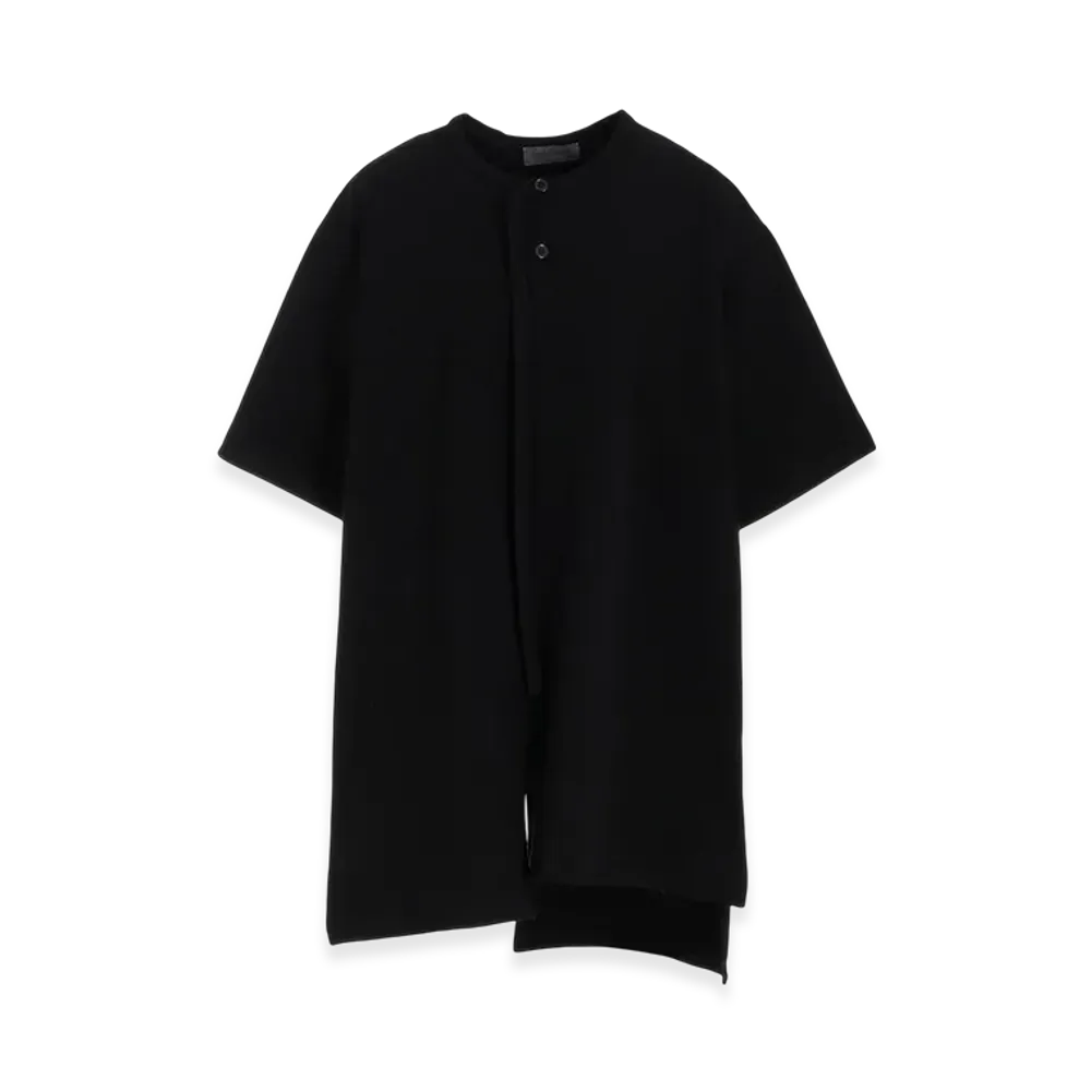 Yohji Yamamoto POUR HOMME American Single Jersey Binder Henry Neck SS T "Black"