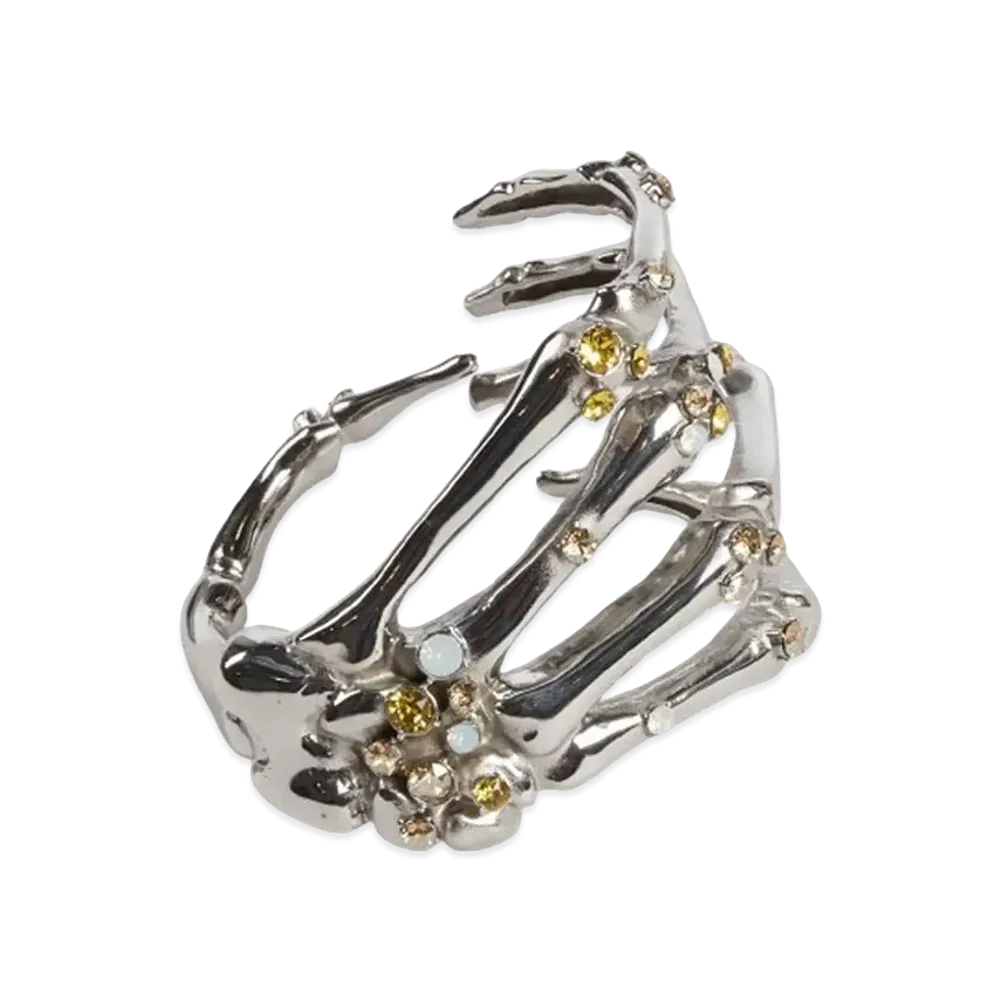 RAF SIMONS Scattered Strass Skeleton Bracelet "Yellow/Gold"