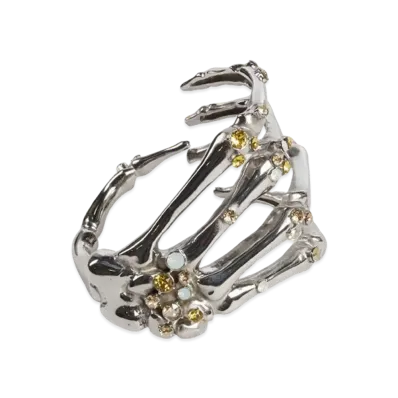 RAF SIMONS Scattered Strass Skeleton Bracelet "Yellow/Gold"