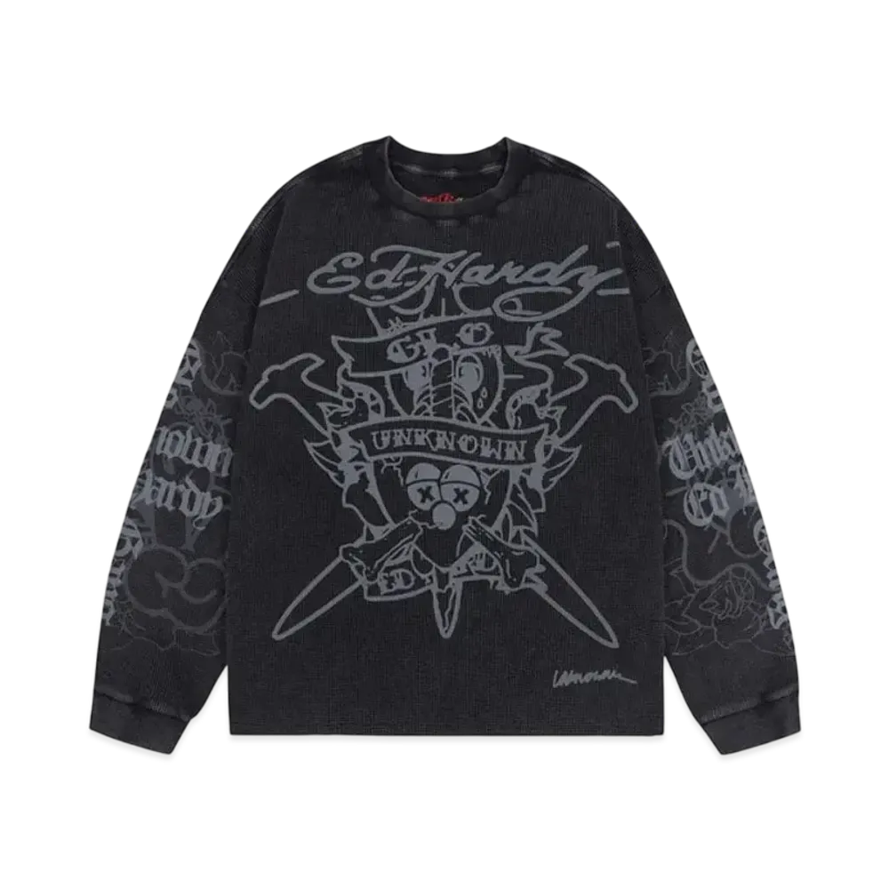 Unknown London Dagger Waffle Tee "Black"