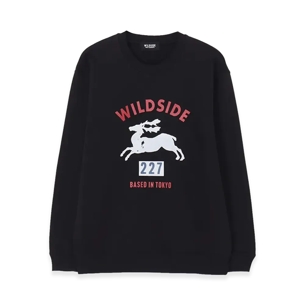 WILDSIDE YOHJI YAMAMOTO 10oz Flocked Deer Sweat "Black"