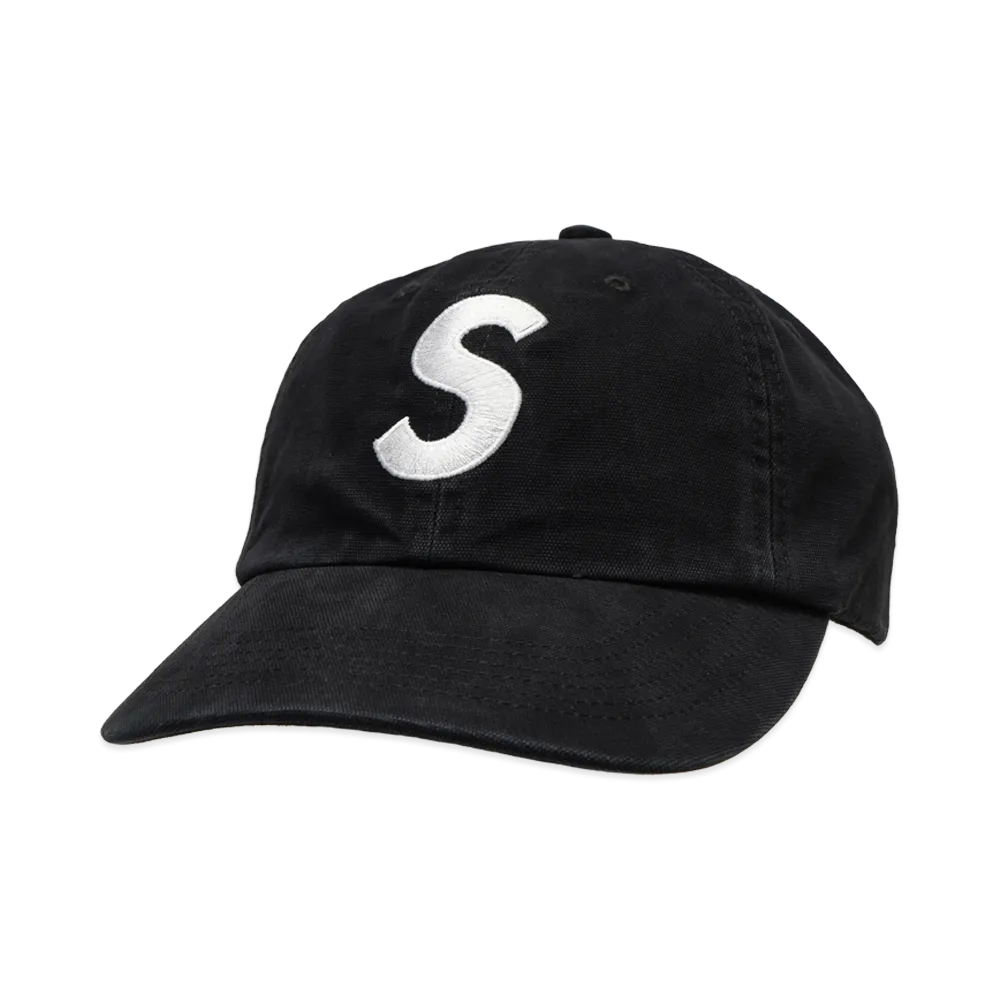 Supreme Washed Canvas S Logo 6-Panel "Black"