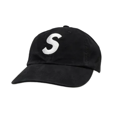 Supreme Washed Canvas S Logo 6-Panel "Black"