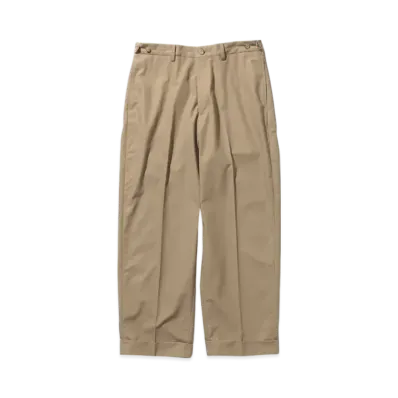 BEAMS IVY Trousers Wide High Density Cotton "Beige"