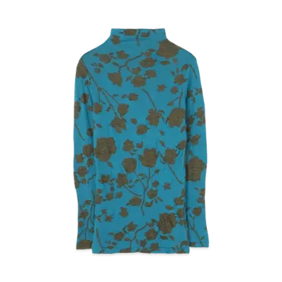 Yohji Yamamoto FLOWER PATTERN JQ TURTLENECK "Khaki"