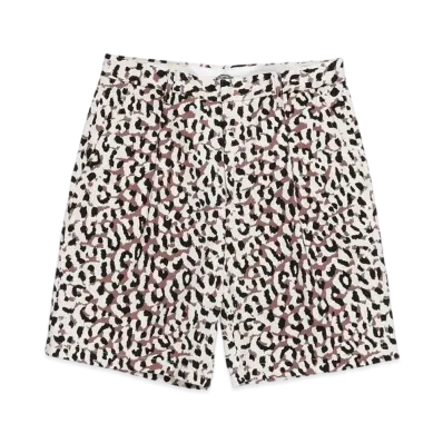 WACKO MARIA DICKIES Leopard PLEATED SHORT TROUSERS "White"