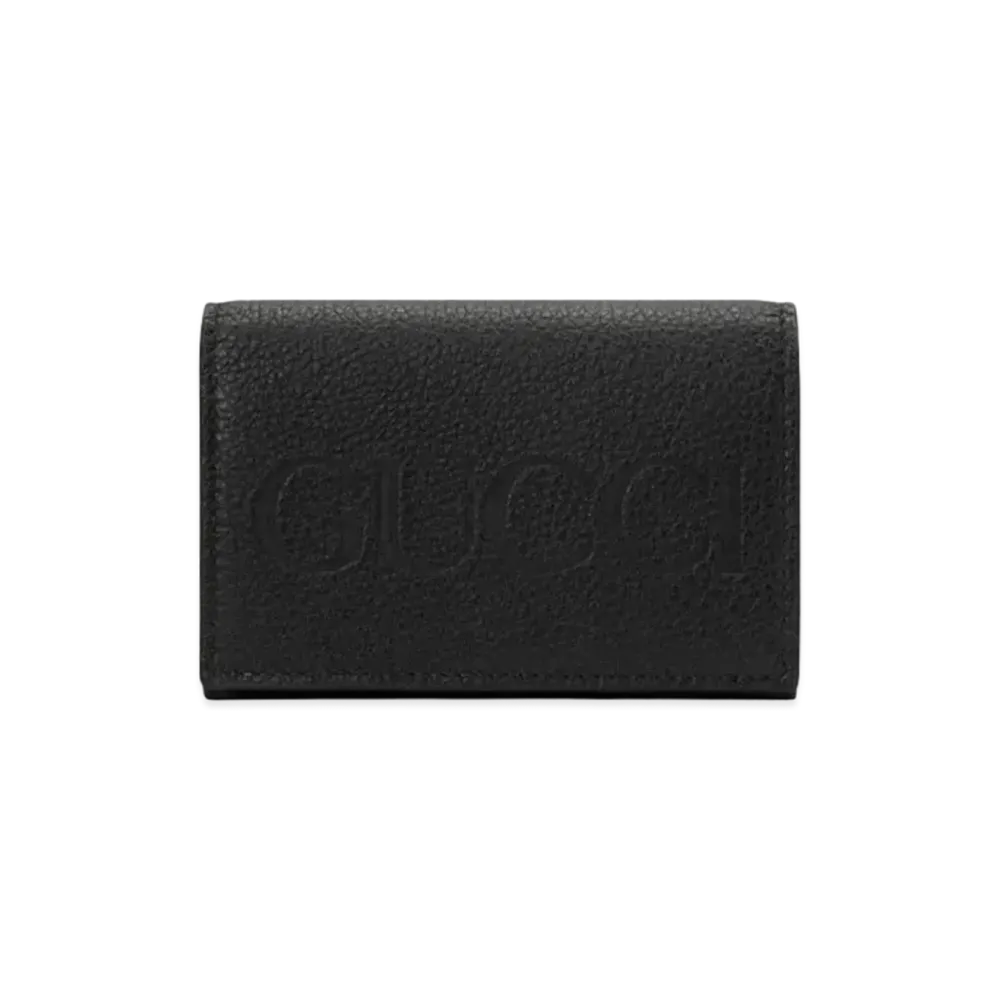 GUCCI Card Case Wallet With Gucci Logo Japan Exclusive "Black/Light Blue"