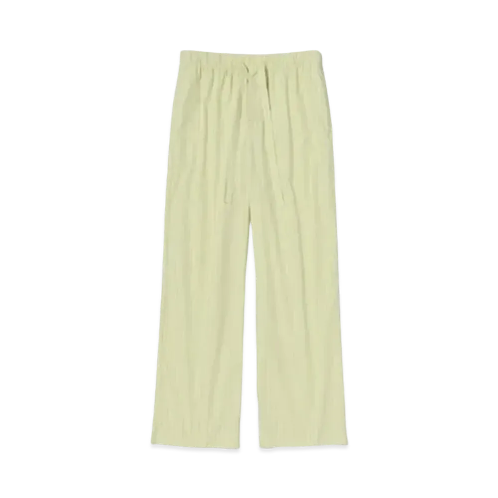 AURALEE x Tekla Cotton Poplin Pyjamas Pants "Light Moss Stripes"