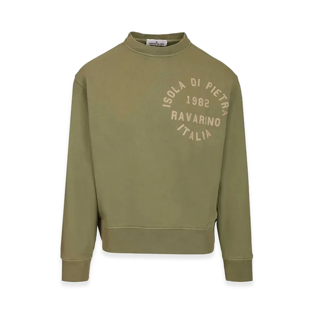 Stone Island Organic Cotton Crewneck Sweatshirt "Green"