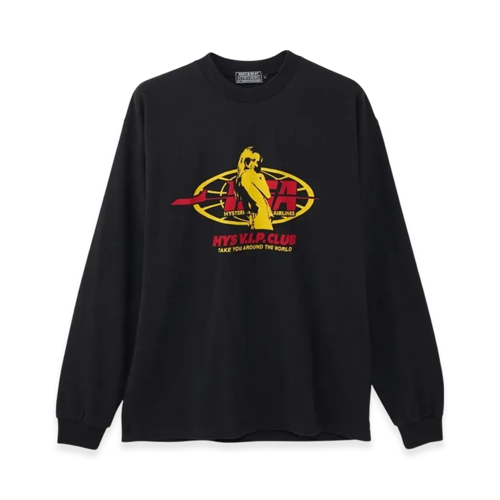 HYSTERIC GLAMOUR Hysteric Airline LS T-Shirt "Black"